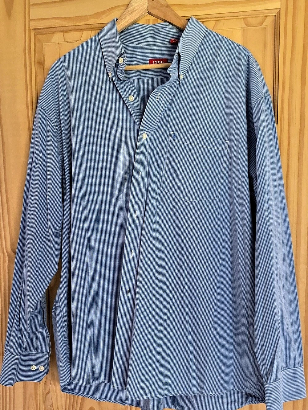 IZOD BOSS Men's Blue & White Gingham Shirt